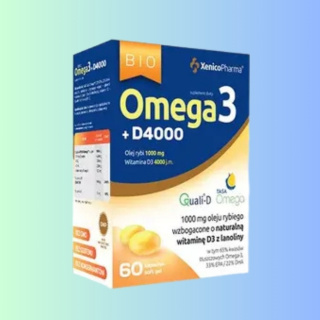 BIO Omega 3 + D4000 z oleju rybiego Xenico Pharma 60 kapsułek - wsparcie dla serca i odporności