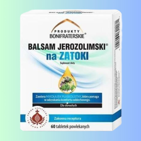 Balsam Jerozolimski na Zatoki Produkty Bonifraterskie 60 tabletek - wspiera zdrowie układu oddechowego