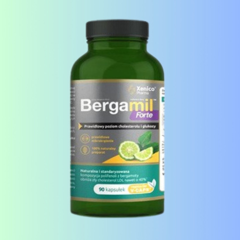 Bergamil Forte - prawidłowy poziom cholesterolu i glukozy, Xenico Pharma, 90 kapsułek VEGE