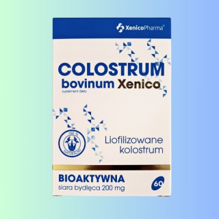 Colostrum - Liofilizowane Kolostrum Bioaktywna Siara Bydlęca, Xenica Pharma, 60 kapsułek, 200 mg