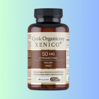 Cynk Organiczny z inuliną i miedzią, Xenico, 90 kapsułek