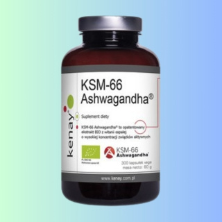 KSM-66 Ashwagandha Ekstrakt Kenay 60 kapsułek – adaptogen wspierający odporność i redukcję stresu