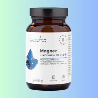 Magnez + witamina B6 P-5-P Aura Herbals 60 kapsułek – wsparcie dla układu nerwowego i metabolizmu