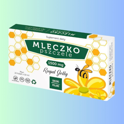 Mleczko pszczele Royal Jelly w płynie, Ginseng Poland, 10 fiolek x 10ml