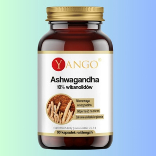 Ashwagandha 10% witanolidów Yango – Naturalne wsparcie odporności i redukcja stresu, 90 kapsułek