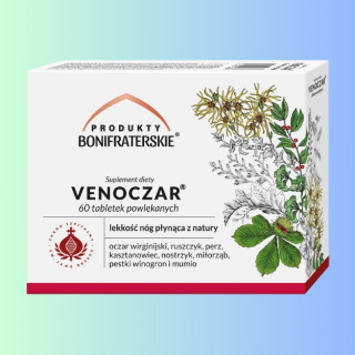 VENOCZAR - na lekkość nóg, Produkty Bonifraterskie, 60 tabletek powlekanych