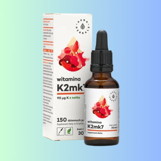 Witamina K2mk7 Aura Herbals 30ml - wsparcie dla mocnych kości i układu krążenia