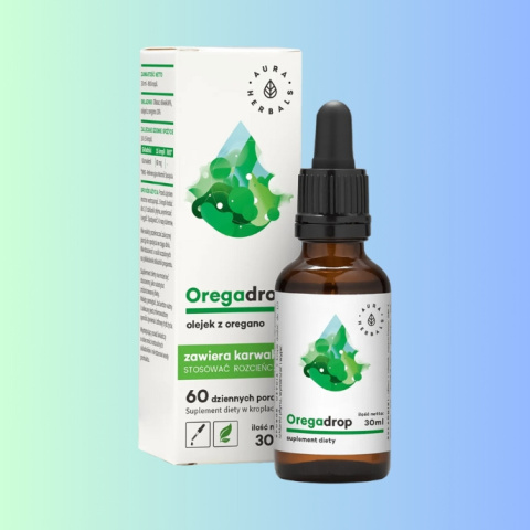 Oregadrop olejek z oregano 80% karwakrolu Aura Herbals 30ml – naturalne wsparcie odporności