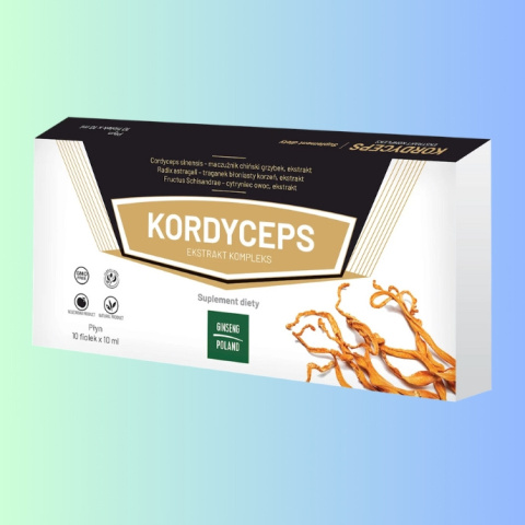 KORDYCEPS Extrakt Kompleks w płynie, Ginseng, 10 fiolek x 10ml