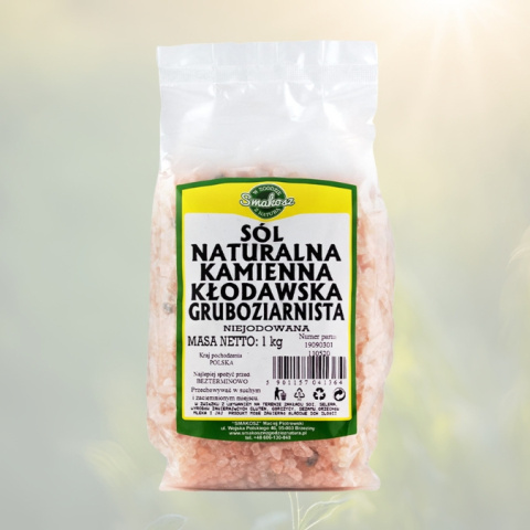 Sól Kamienna Kłodawska Gruboziarnista Smakosz 1kg - naturalna, zdrowa sól