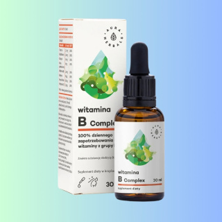 Witamina B complex - 100% dziennego zapotrzebowania, Aura Herbals, 30ml