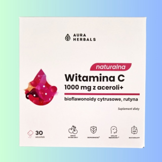 Witamina C 1000 mg z Aceroli, Aura Herbals, 30 saszetek