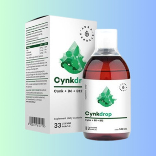 Cynkdrop - Cynk +B6 + B12 - 33 dzienne porcje w płynie, Aura Herbals, 500ml