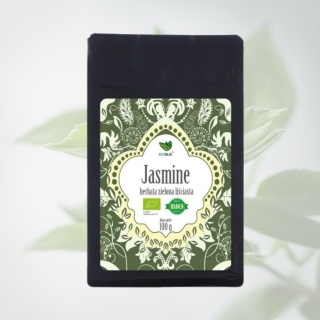 Ecoblik Herbata zielona liściasta JASMINE EKO 100 g – ekologiczna zielona herbata o aromacie jaśminu