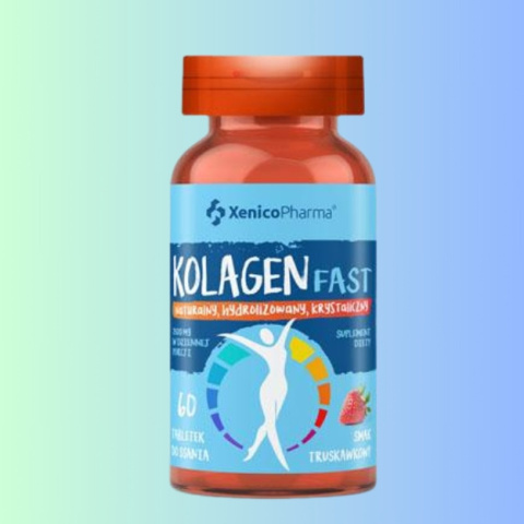 Kolagen Fast - smak truskawkowy, Xenico Pharma, 60 tabletek do ssania