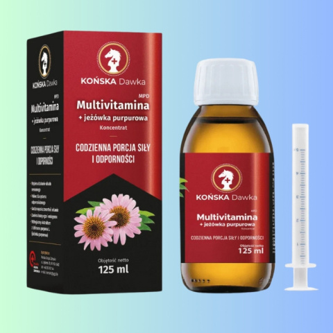 Multivitamina + jeżówka purpurowa - Codzienna Porcja Siły i Odporności KONCENTRAT, Końska Dawka, 125ml