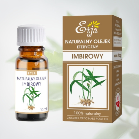 Naturalny Olejek Eteryczny IMBIROWY 100% naturalny, Etja, 10ml