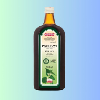 Pokrzywa SOK 100% bezpośrednio tłoczony, Polska Róża, 500ml