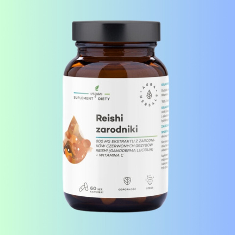 Reishi zarodniki + witamina C, Aura Herbals, 60 kapsułek