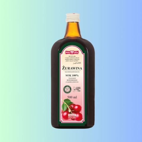 Żurawina SOK 100% bezpośrednio tłoczony, Polska Róża, 500ml