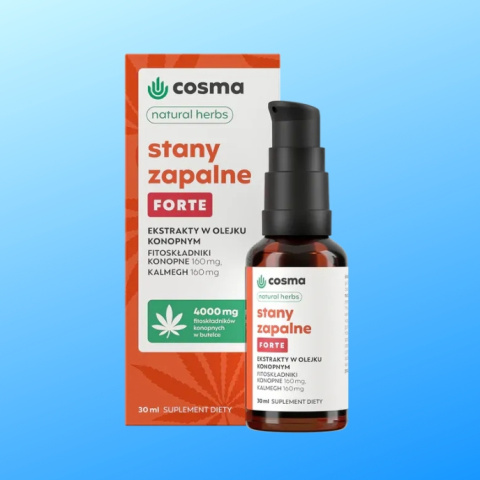 Stany Zapalne FORTE - ekstrakty w olejku konopnym 4000mg, Cosma Cannabis, 30ml