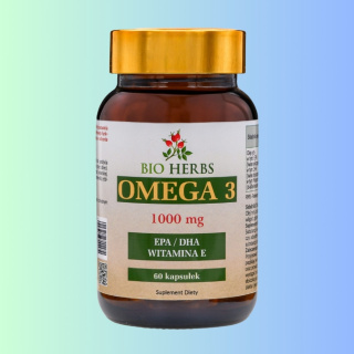 OMEGA 3 1000mg - EPA/DHA +witamina E, Bio Herbs, 60 kapsułek