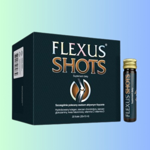 FLEXUS SHOTS – suplement na stawy, dla osób aktywnych fizycznie, Valentis, 20 fiolek x 10 ml