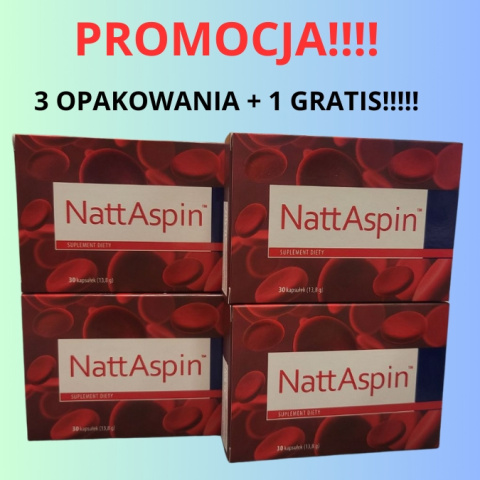 NattAspin z nattokinazą – SUPER PROMOCJA! 3 opakowania + 1 GRATIS!!!