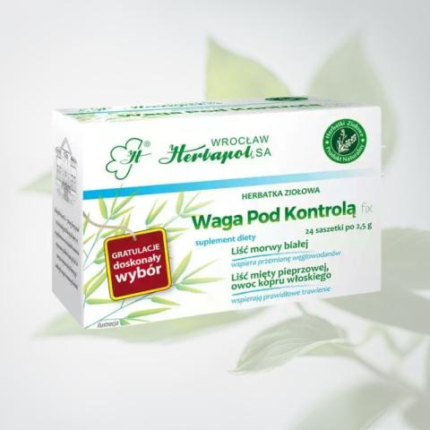 Waga Pod Kontrolą herbatka ziołowa Herbapol 24 saszetki - wsparcie metabolizmu i kontroli masy ciała