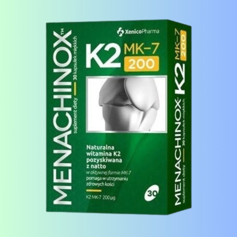 Menachinox K2 Mk-7 200 witamina K2 z natto Xenico Pharma 30 kapsułek - wsparcie układu kostnego i serca