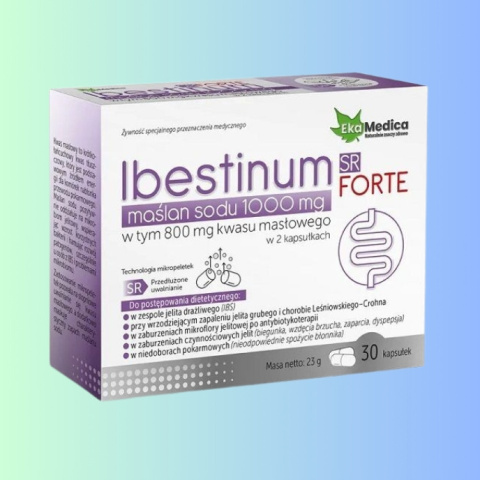 Ibestinum SR Forte - maślan sodu 1000 mg, EkaMedica, 60 kapsułek