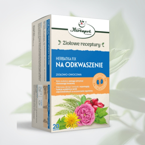 Herbatka Fix NA ODKWASZENIE ziołowo-owocowa Herbapol 20 saszetek - naturalne wsparcie równowagi kwasowo-zasadowej