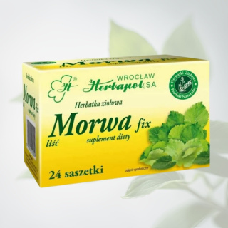 Herbatka Fix MORWA ziołowa Herbapol Wrocław 24 saszetki - wspomaga regulację poziomu cukru