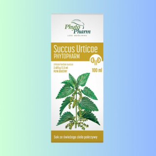 Succus Urticae - Sok ze świeżego ziela pokrzywy, Phyto Pharm, 100ml