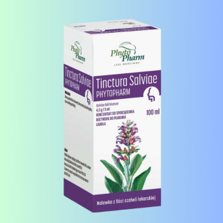 Tinctura Salviae Phyto Pharm – Nalewka z szałwii na gardło i jamę ustną, 100ml