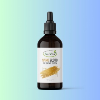 NANO ZŁOTO - Niejonowane koloidalne 20 PPM, NatVita, 100ml