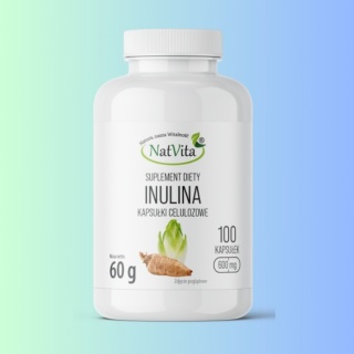 INULINA – naturalny prebiotyk w kapsułkach celulozowych, NatVita, 100 kapsułek (60g)