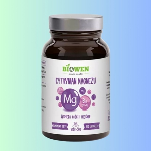 Biowen Cytrynian Magnezu 830mg 100 kapsułek – Magnez na stres i zmęczenie Biowen Cytrynian Magnezu 830mg 100 kapsułek – Magnez na stres i zmęczenie