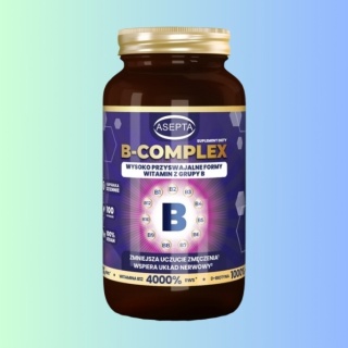 B-COMPLEX Asepta – Witaminy z grupy B w aktywnej formie, 100 kapsułek