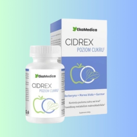 Cidrex 60 kapsułek EkaMedica – suplement diety wspierający prawidłowy poziom cukru i metabolizm glukozy