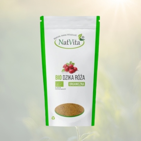 Dzika Róża BIO – skórka mielona, naturalna witamina C, wsparcie odporności – 150g NatVita Dzika Róża BIO – skórka mielona, naturalna witamina C, wsparcie odporności – 150g NatVita