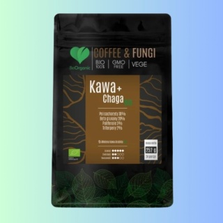 Kawa Arabica mielona z Chagą BIO – 252 g, naturalne wsparcie odporności i witalności – BeOrganic