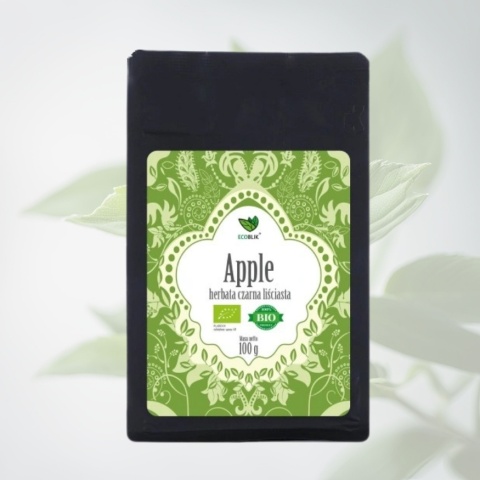 Ecoblik Herbata czarna liściasta APPLE EKO 100 g – ekologiczna, klasyczna herbata o smaku jabłkowym