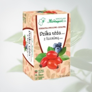 Herbapol Wrocław Dzika Róża z Tarniną fix 20 x 3 g – owocowa herbata liściasta w saszetkach