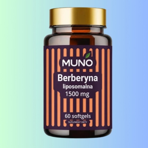Berberyna liposomalna HCl 1500 mg – suplement diety Muno 60 softgel