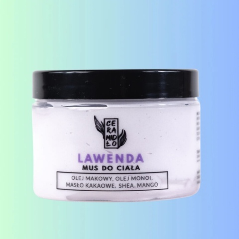 Ceramidło Mus do Ciała Lawenda – odżywcze masło do ciała do pielęgnacji suchej skóry, 150 ml