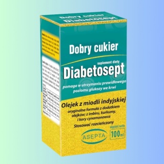 Diabetosept – ASEPTA – olejek z miodli indyjskiej wspomagający prawidłowy poziom cukru – 30 ml