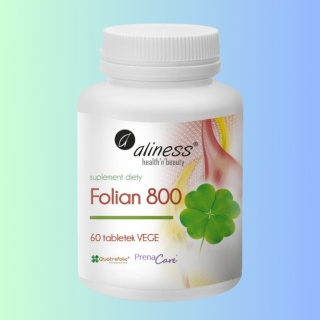Folian dla kobiet planujących ciążę i w ciąży – Aliness Quatrefolic® 800 µg, 60 tabletek VEGE