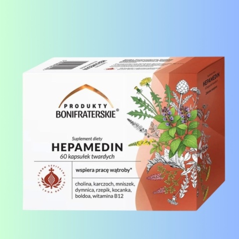 Hepamedin na wsparcie wątroby i trawienia Produkty Bonifraterskie 60 kapsułek