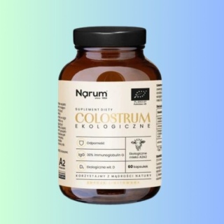 Narum Colostrum ekologiczne 60 kapsułek suplement diety siara bydlęca
